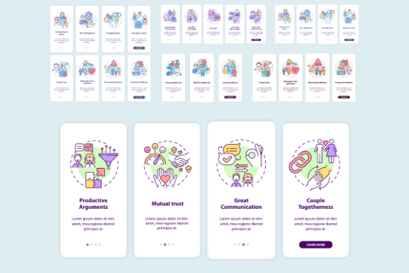 Adulthood Onboarding App Page Bundle: Streamlining Design for Life Management Tools