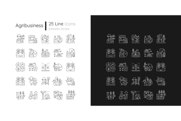 Agriculture Linear Icons for Modern Design