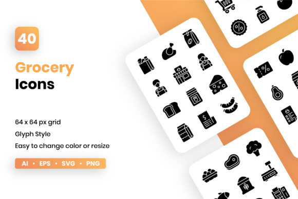 Evaluating the Grocery Glyph Icon Set for Digital and Print Projects