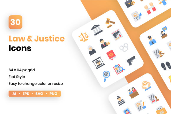 Evaluating the Law and Justice Flat Icon Set for Professional Projects