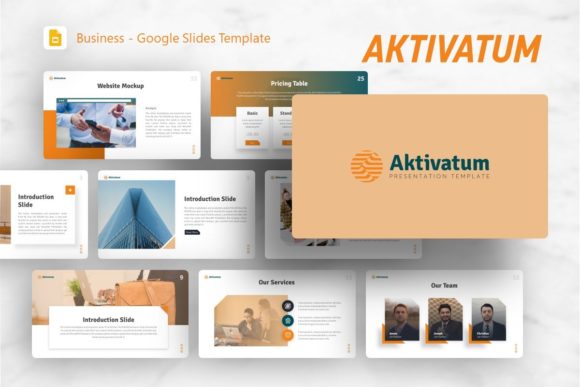 Google Slides Template - Aktivatium: Elevating Modern Business Presentations