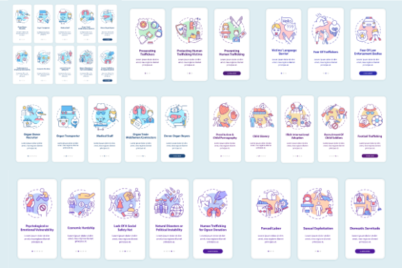 Human Trafficking App Page Bundle: Designing for Safety and Awareness