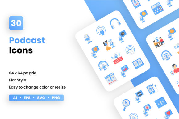 Optimizing Audio Branding with the Podcast Flat Icon Set