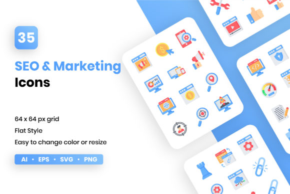 SEO and Marketing Icons: Visual Assets for Growth
